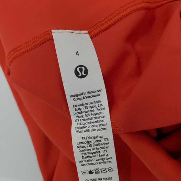 [ NWT ] Size 4 hot heat lululemon wunder train HR Tight 28" leggings red - Picture 3 of 5